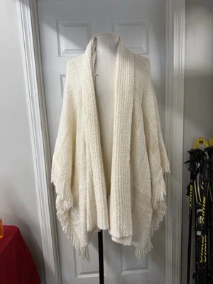 Poncho para mujer LAUREN RALPH LAUREN talla única crema frente abierto poncho Foto 1 de 4