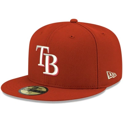 Men's New Era Red Tampa Bay Rays White Logo 59FIFTY Fitted Hat - Image 1 of 4