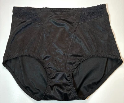 Винтажные ФОРМИРУЮЩИЕ ТРУСИКИ КОРОТКИЕ Черный Размер XXL Кружевные Прозрачные ПАНЕЛИ ТРУСИКИ Будуар Sissy - Изображение 1 из 4