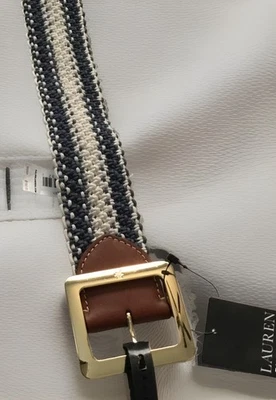 Lauren Ralph Lauren Women's Striped Woven Wide Belt M  - Image 1 of 2