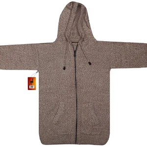 SUÉTER SUDADERA CON CAPUCHA CREMALLERA ALPACA MACIZA ALPACA ANDINA HECHO A MANO PARA MUJER TALLA S - Imagen 1 de 8