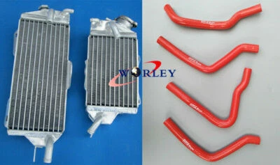 Radiador de aluminio y manguera roja para Kawasaki KX125 KX 125 1990 1991 90 91 Foto 1 de 4