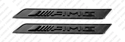 Gloss Black Side Fender Emblems Badge Plate for Mercedes-Benz AMG W167 W166 W168 - Image 1 of 4