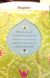 Hallmark DAUGHTER Birthday Card, A Very Unique card w/rhinestones on front 42K - Picture 1 of 3