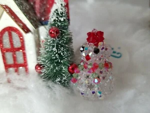 Snow Man Ornament Austria Swarovski 4mm-001AB - Picture 1 of 6