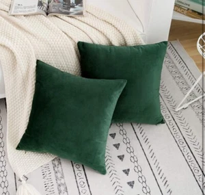 Luxury Velvet Cushion Cover Throw Pillow Cases Decor 18" * 18'' green set of 2 - Picture 1 of 6
