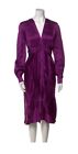 Plan C Pleated Dress Raso Viscosa Cardinal Purple Size L Us10 It42