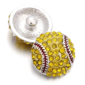 Softball Bling Snap Schmuck Charm 18mm 20mm austauschbar mit Magnolie oder Ingwer - Bild 1 von 5
