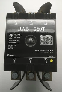 Riken A.C Magnetic Contactor RAB-260T22BC10 Coil: 220V 60 Hz 3P 2a 2b RAB-260T - Picture 1 of 8