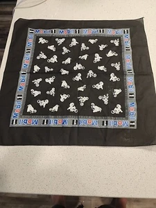 Vintage Mobil One Motorcycle Oils Bandana 1 Black 20"x21" Handkerchief - Picture 1 of 6