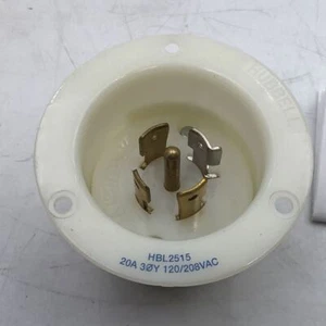 Hubbell HBL2515 Locking Flanged Inlet 20A 3P 120/208 VAC NEW - Picture 1 of 8