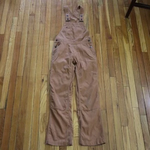 Patagonia Hemp Canvas Carpenter Double Knee Bib Overalls Womens XS Regular Brown - Picture 1 of 11