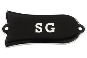 Cubierta de varilla de armadura "SG" grabada para guitarras Gibson 2 capas blanco y negro - Imagen 1 de 2