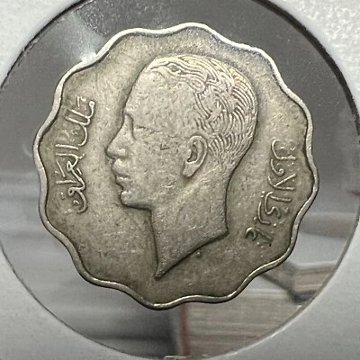 1938 IRAQ  4 FILS SCARCE COIN  - Image 1 of 2