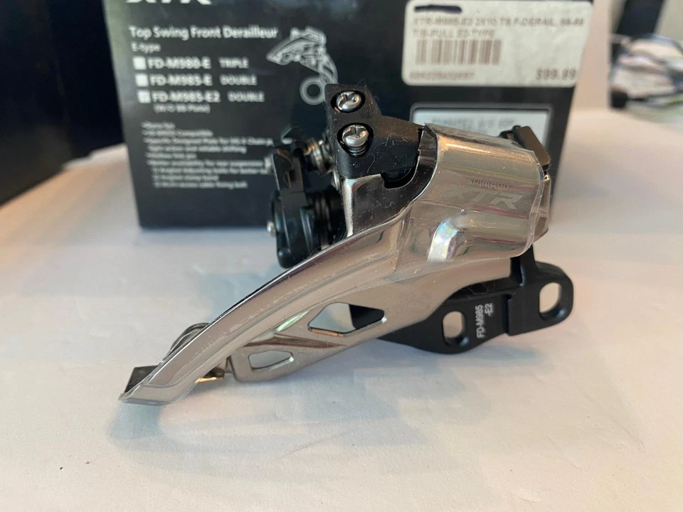 new Shimano XTR FD-M985-E2 E-Type FRONT DERAILLEUR 2x10-speed w/o Plate - Image 1 of 4