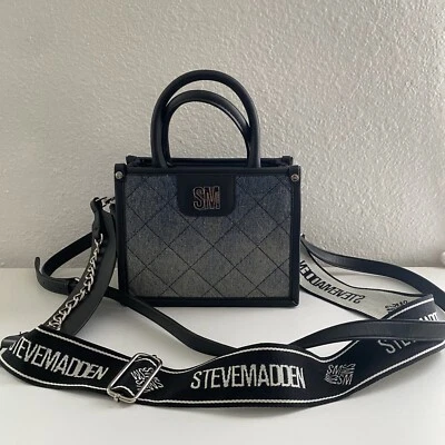 STEVE MADDEN Denim BNIKO-D Acolchado Cartera Bandolera Bolso Viral TIKTOK ¡NUEVO! Foto 1 de 4