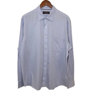 TASSO ELBA Men's Button Up Dress Shirt Long Sleeve Blue White Mini check  Sz XL - Image 1 of 4