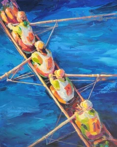 Jennifer Bowman, "Tag der offenen Tür", Original Gemälde auf Leinwand, ungerahmt - Bild 1 von 1