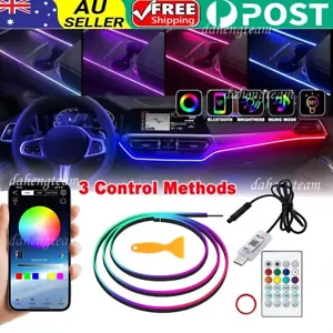 RGB LED Car Interior Strip Lights Music Fiber Optic Ambient Neon Lighting Tube - Picture 1 of 20