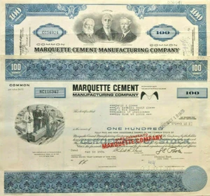 Juego de 2 certificados de fabricación de cemento Marquette de Chicago Illinois - Imagen 1 de 1
