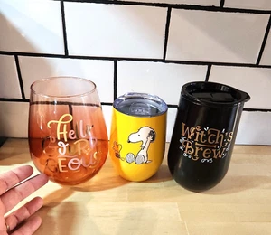 Lotto di 3 bicchieri/tazze/bicchieri FALL arachidi snoopy streghe birra zucca - Foto 1 di 14