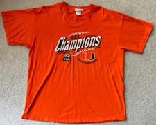 University of Miami Hurricanes 2008 ACC Champions Adult Orange T-Shirt XL