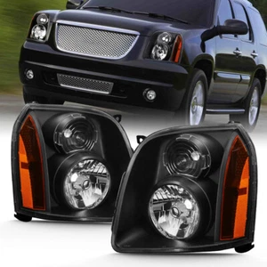 Faros de carcasa negros izquierda y derecha para GMC Yukon Denali XL1500 2500 2007-2014 - Imagen 1 de 8