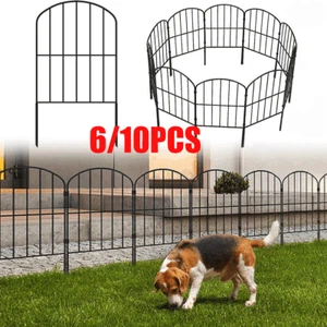 6/10PCS Metal Garden Fence Heavy Duty Animal Barrier Border Stop Chicken Dogs - Picture 1 of 15