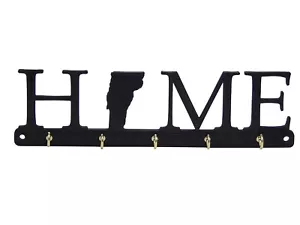Vermont Home State Shape Key Holder Hanger Rack Hooks Housewarming Wall Gift - Picture 1 of 4