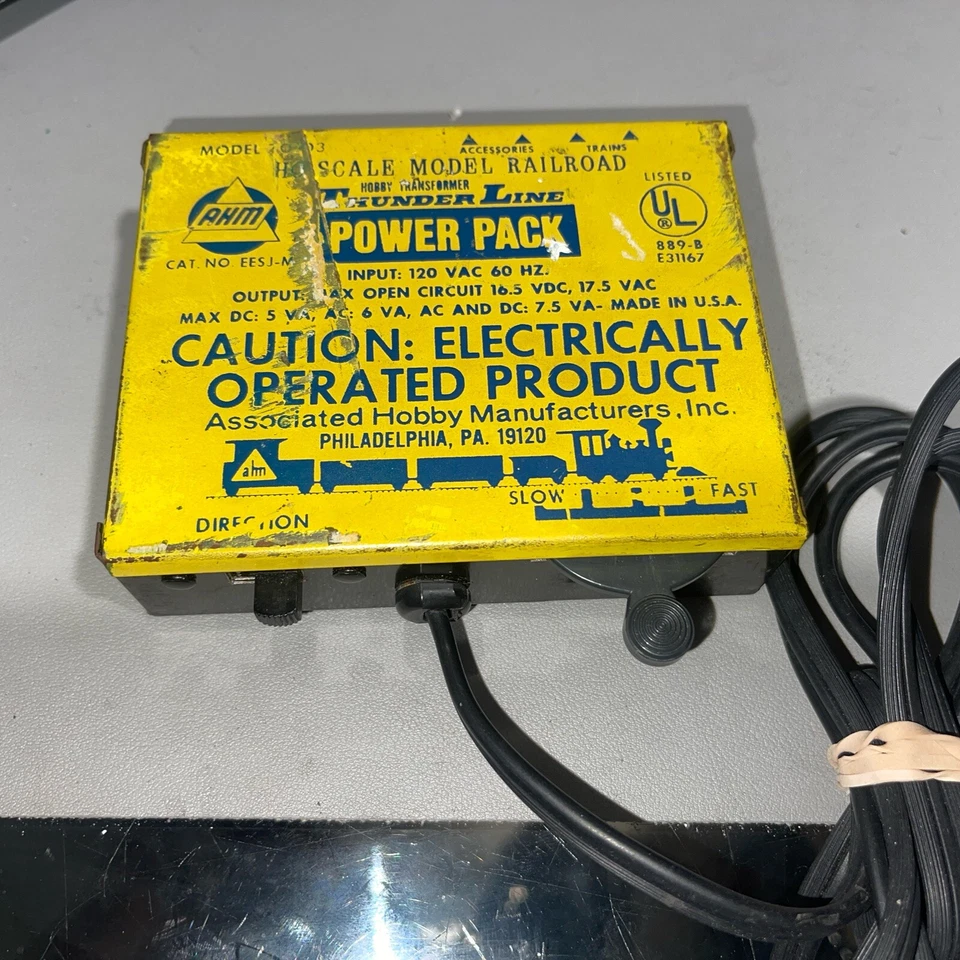 AHM OEM HO SCALE 702063 THUNDER LINE POWER PACK MODEL RAILROAD TRAIN TRANSFORMER - Image 1 of 1