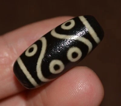 Tibetano genuino antiguo antiguo 8 ojos dzi cuentas amuleto real ocho ojos gzi colgante 9 Foto 1 de 4