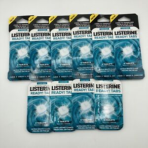 x10 Listerine Ready! Tabs Chewable Breath Tablets Clean Mint 8 Count (80 total)