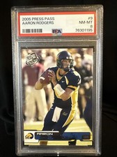 2005 Press Pass - #9 Aaron Rodgers (RC) PSA 8