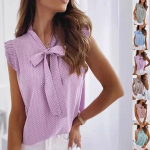Women Summer Tops Ruffles Sleeve Lace Neck T-Shirt Casual Shirts Tee Plus Size - Picture 1 of 14