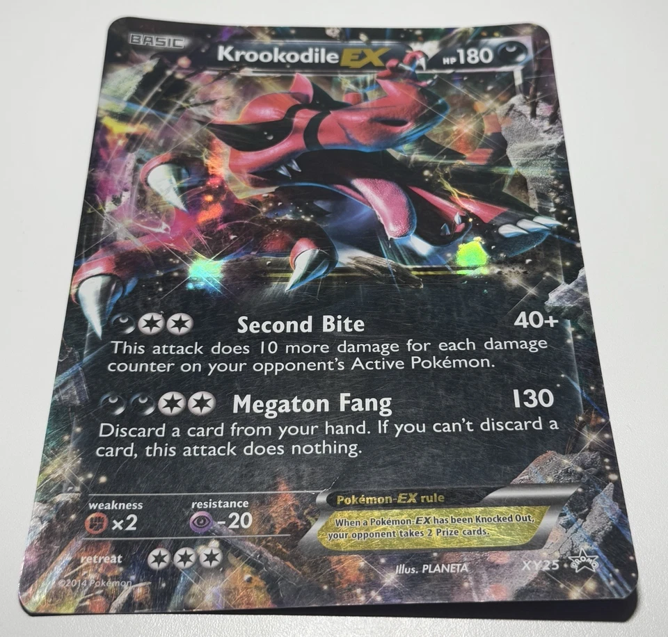 2014 Pokemon Basic Krookodile EX XY25 Black Star Promo Jumbo Card - Image 1 of 2
