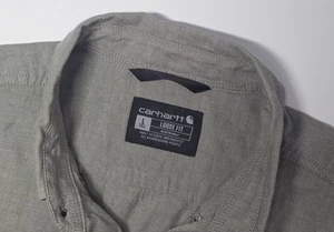 Carhartt Mens Size Large Tall LT Green Short Sleeve Button Down Shirt - Picture 1 of 11