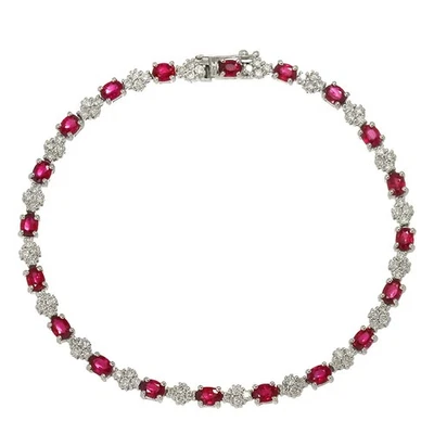 Ruby 4.10ct Diamond 1.25ct Bracelet 18K K18 WG White Gold 750 90303043 - Image 1 of 4