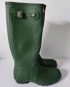 Hunter Original Tall Rain Boots - Green Size 9 New - Picture 1 of 12