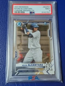 2021 Kevin Alcantara Bowman Chrome Prospects 1st PSA 9 Mint Cubs Yankees - Picture 1 of 2