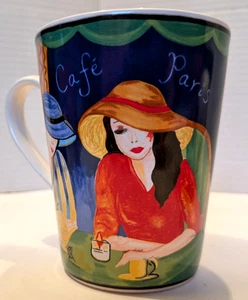 Lot of 5 Vintage Cafe Paris Coffee Tea Mug Cup 8 ounces 1994 Pattern 4914 - Picture 1 of 6