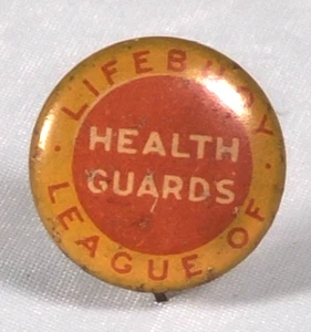 Vintage Rettungsring Gesundheitsseife - LIFEBUOY LEAGUE OF HEALTH GUARDS - Button Pin - Bild 1 von 7