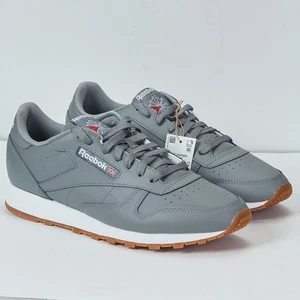 Reebok Classic Leather Shoes Mens Size 11.5 Gray White Gum Casual Sneakers laces - Picture 1 of 14