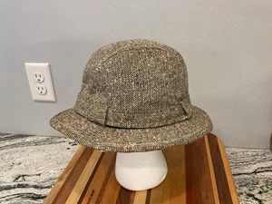 Gorra de colección irlandesa aplastable de Du Pont Fedora gorra marrón tweed - Imagen 1 de 7