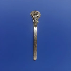 RARO coltello di carta placcato argento tornitore Art Nouveau apri lettere mano-gufo-ferro di cavallo - Foto 1 di 10