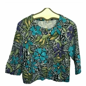 Choices Button front Art To Wear blazer jacket sz Small 3/4 sleeve - Picture 1 of 7