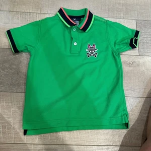 PSYCHO BUNNY BOYS XS 5/6 POLO SHIRT GREEN - Picture 1 of 10