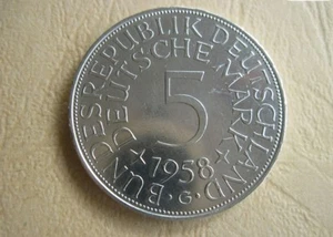 BRD Silberadler 5 Deutsche Mark 1958 G. Bankfrische Erhaltung. RAR - Bild 1 von 2