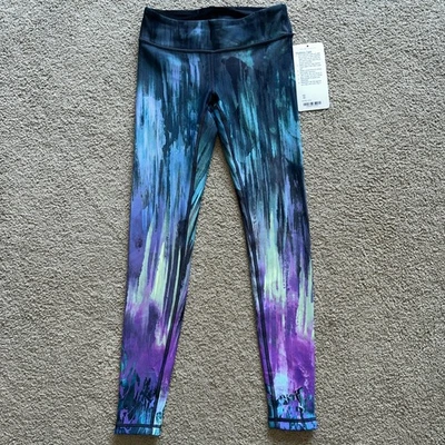 Nuevo con etiquetas Ivivva Talla 10 Rítmico Apretado Batik Azul Púrpura Verde Patrón Acuarela Foto 1 de 4