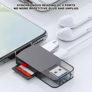 YC D204 Card Reader Type C 3.1 USB 3.0 OTG Function High Speed Widely Compat NEW - Afbeelding 1 van 12