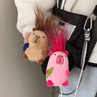 Ugly And Cute Hairstyle Capybara Plush Doll Keyring Ornament Toy Pendant AUT